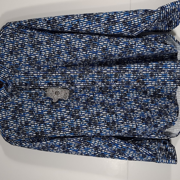 NWT VISCONTI BLACK black/blue shirt, Sz S - Picture 4 of 12